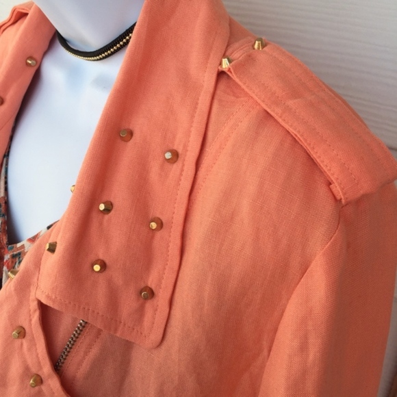 Jealous Tomato Oversized Studded Peach Jacket Medium - Picture 5 of 7